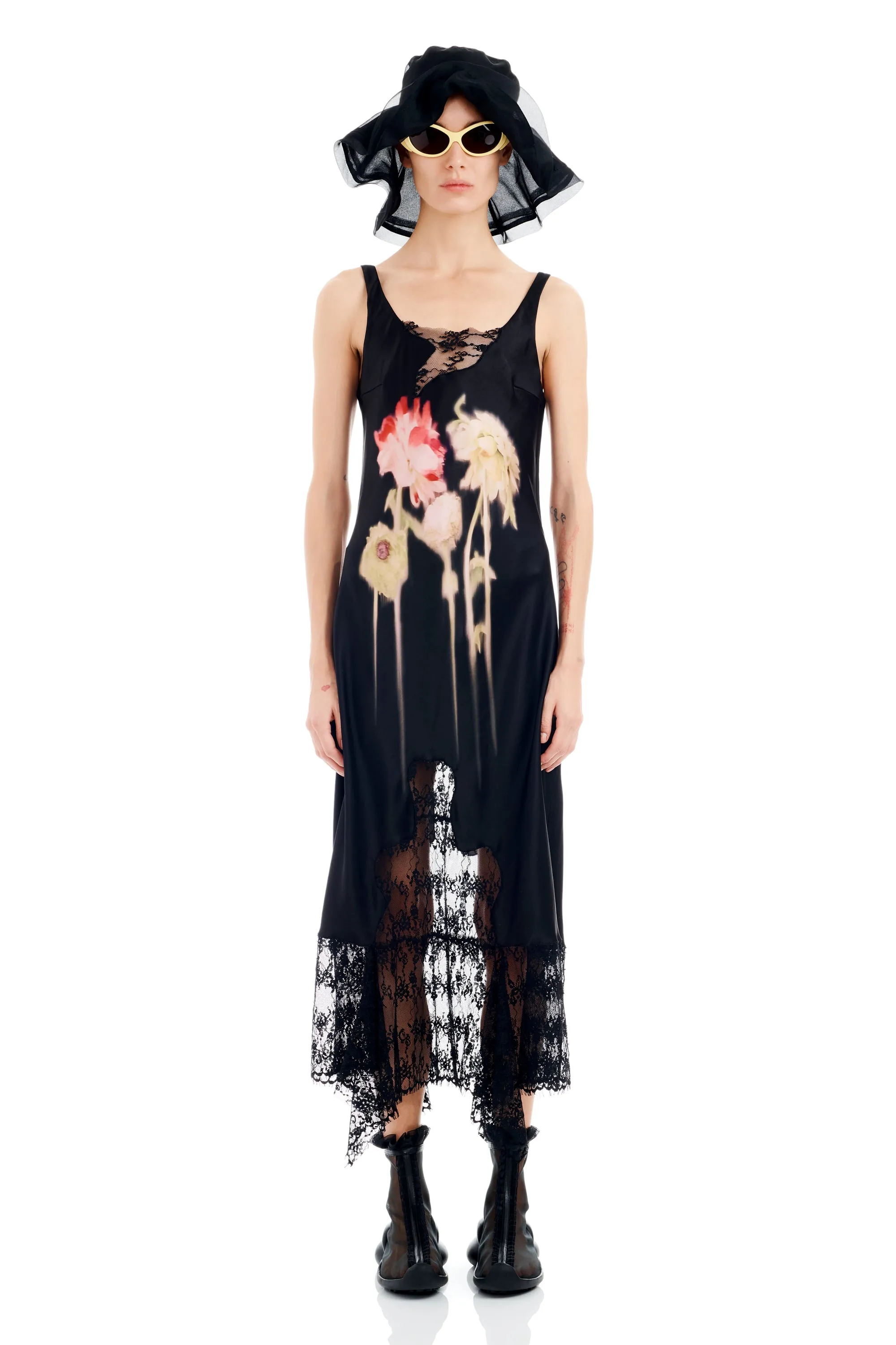 BLACK FLOWER DRIP ANEMONE DRESS sold by Collina Strada product image thumbnail 2