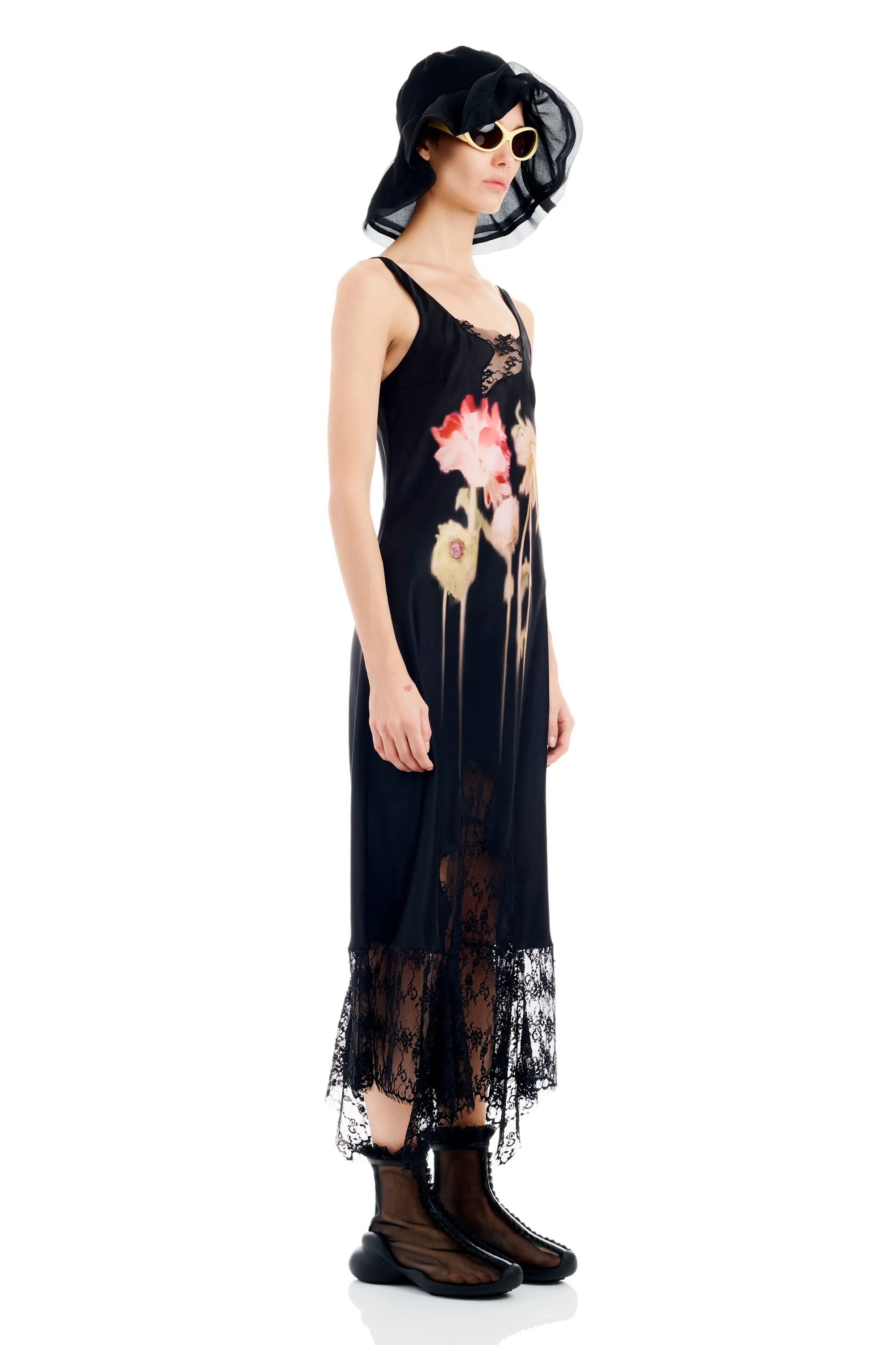 BLACK FLOWER DRIP ANEMONE DRESS sold by Collina Strada product image thumbnail 4
