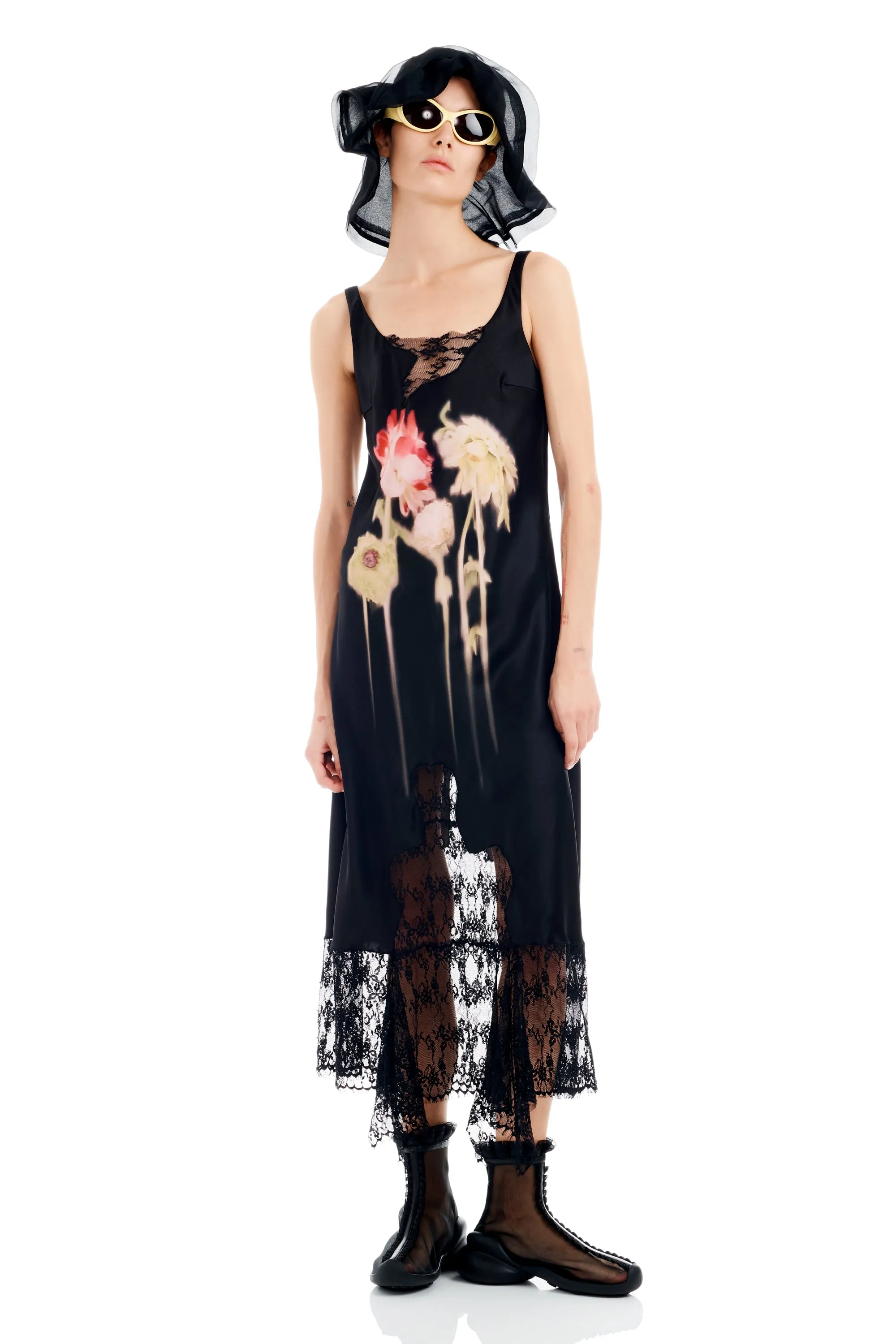 BLACK FLOWER DRIP ANEMONE DRESS sold by Collina Strada product image thumbnail 3