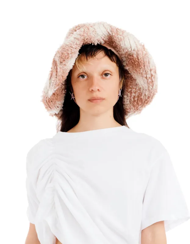 PEACH PLAID CLYDE X COLLINA STRADA MALA HAT made by Collina Strada