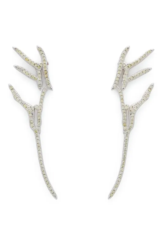 OLIVINE PAVE WING EARRINGS sold by Collina Strada