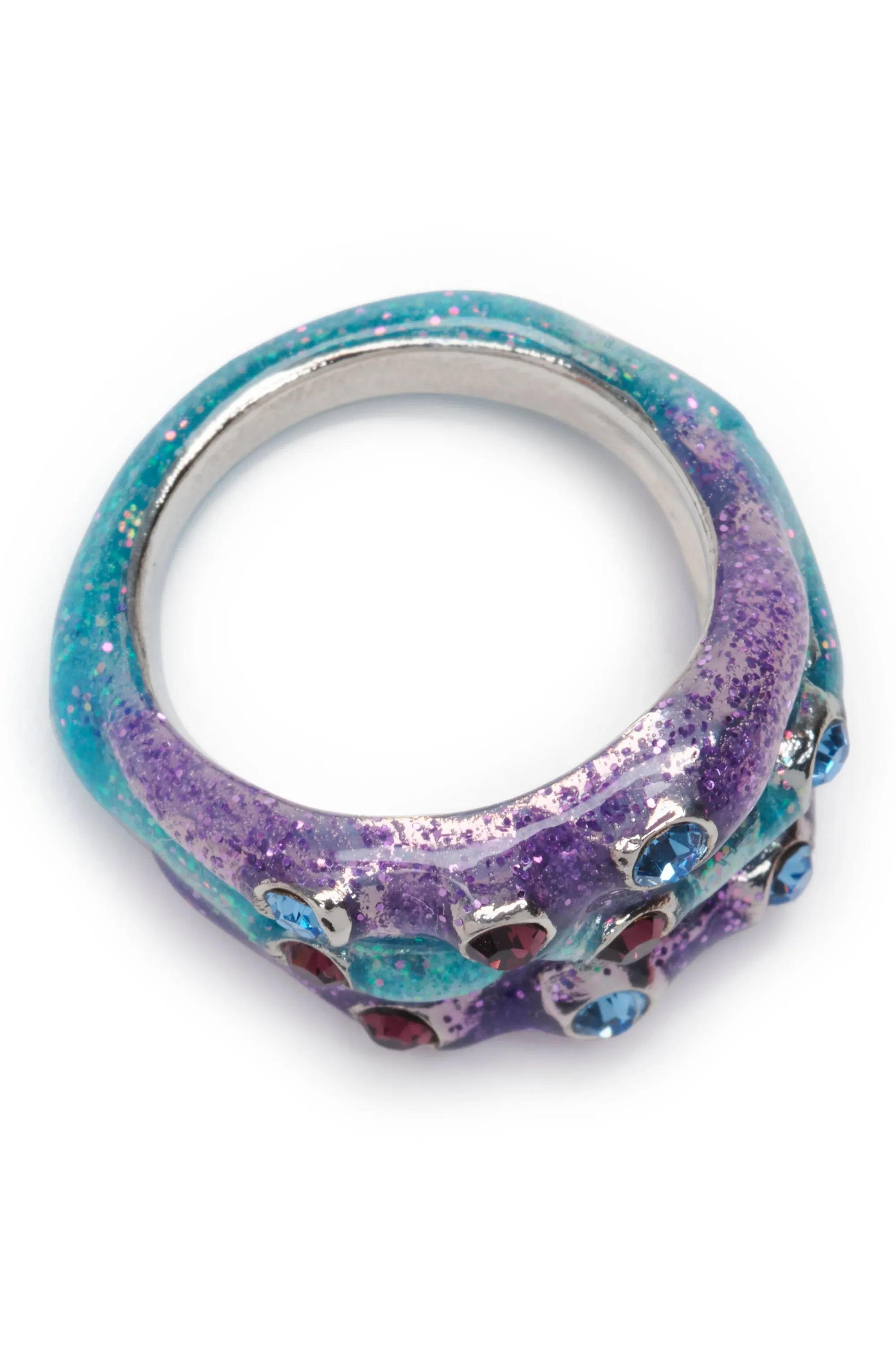 PERIWINKLE GLITTER STACKED RING sold by Collina Strada product image thumbnail 3