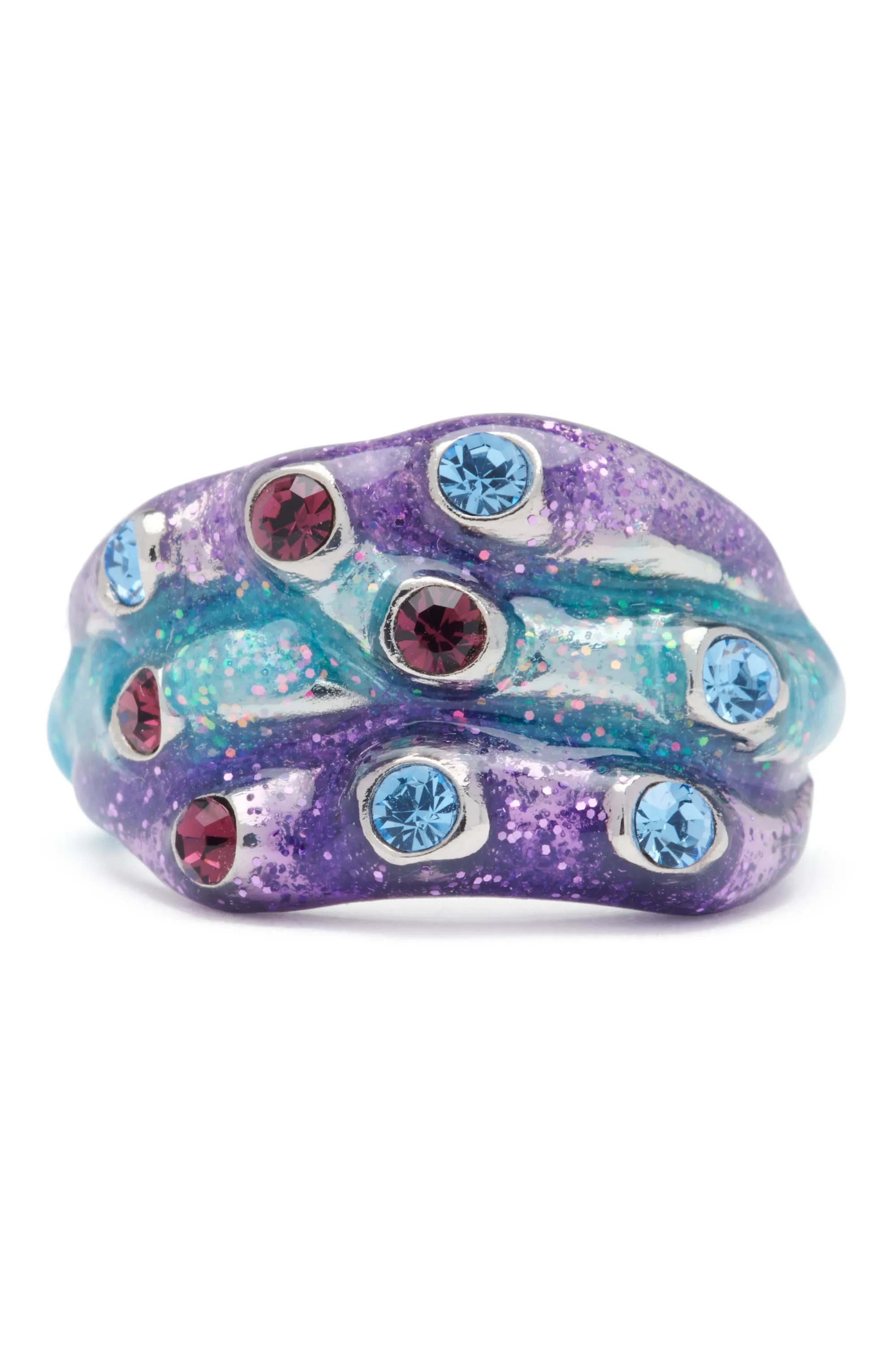 PERIWINKLE GLITTER STACKED RING sold by Collina Strada