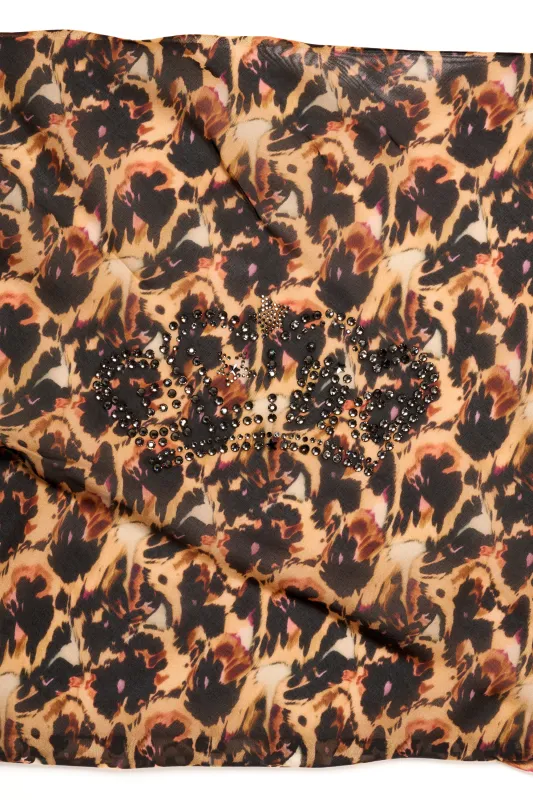 LEOPARD PEONY PRINCESS FOULARD SCARF sold by Collina Strada