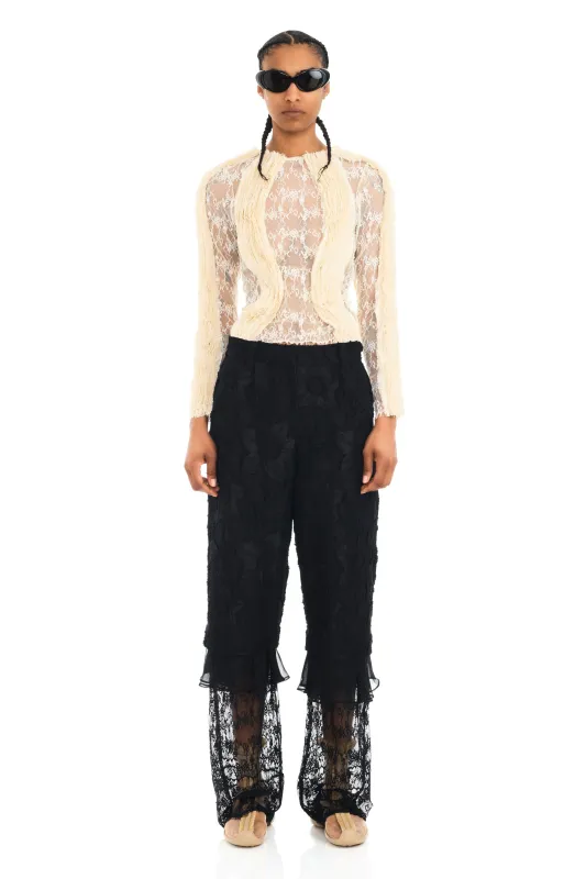 BLACK GERANIUM TROUSER made by Collina Strada
