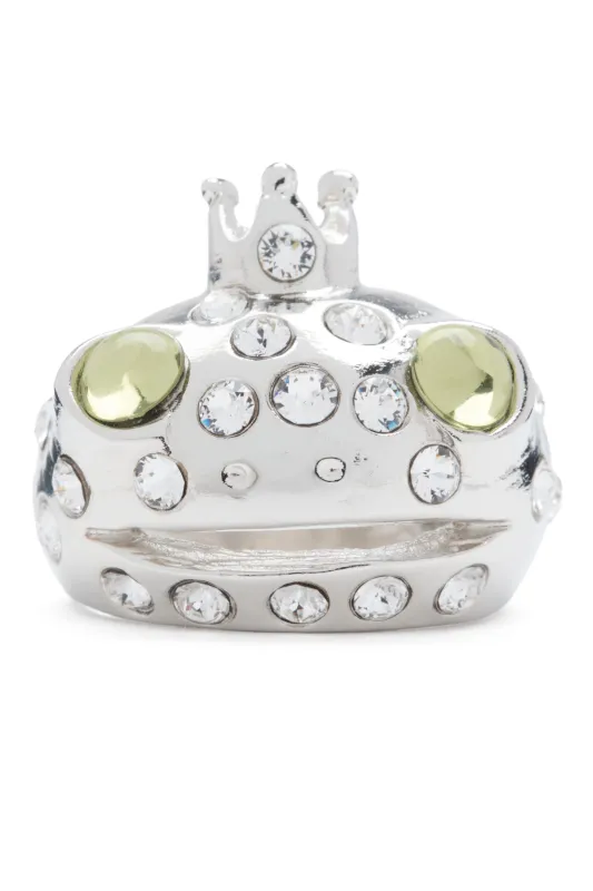 SILVER LIME FRECKLES FROG PRINCE RING made by Collina Strada