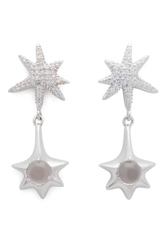CRYSTAL CLEAR STAR DROP EARRING sold by Collina Strada