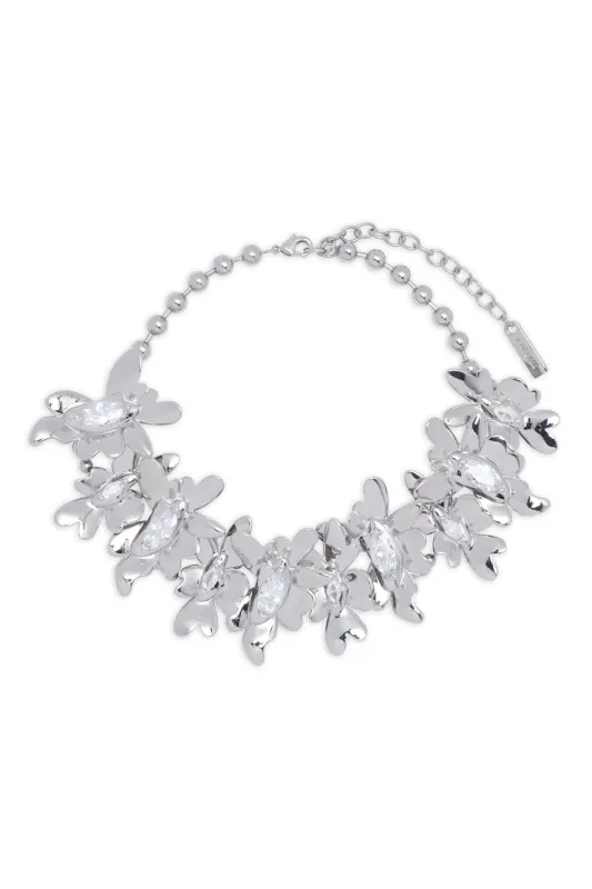 CRYSTAL CLEAR MEGA DAISY NECKLACE made by Collina Strada