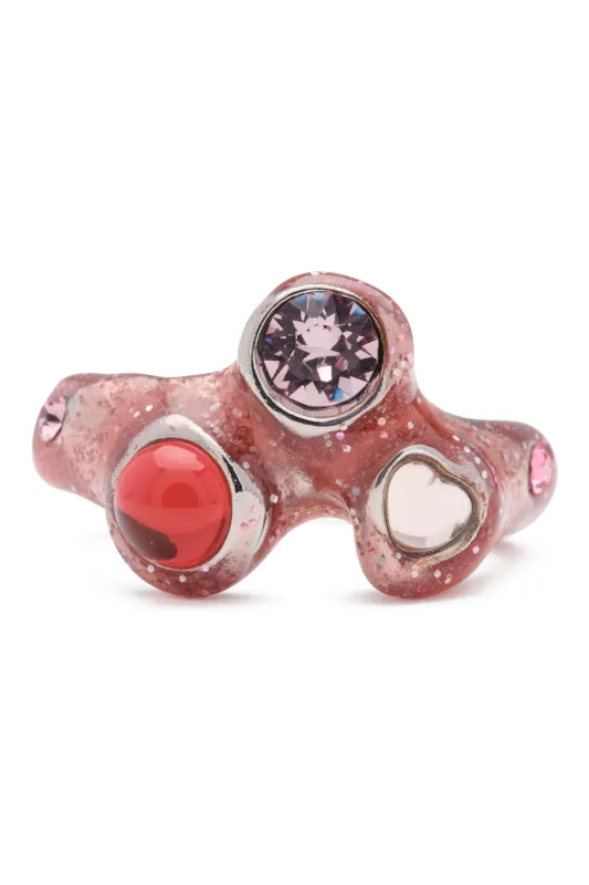 LIGHT PINK GLITTER FLORENCE RING sold by Collina Strada