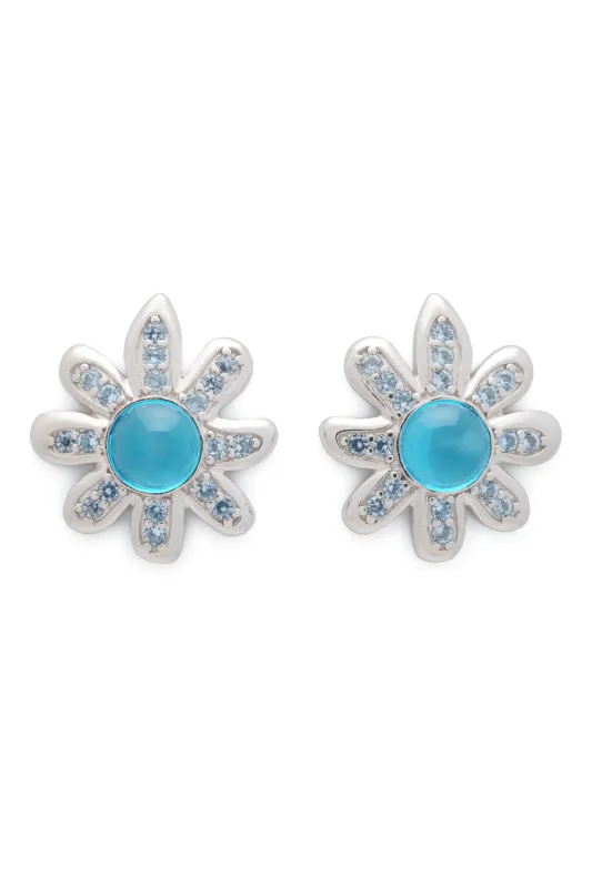 LIGHT SAPPHIRE CHAMOMILE EARRING made by Collina Strada