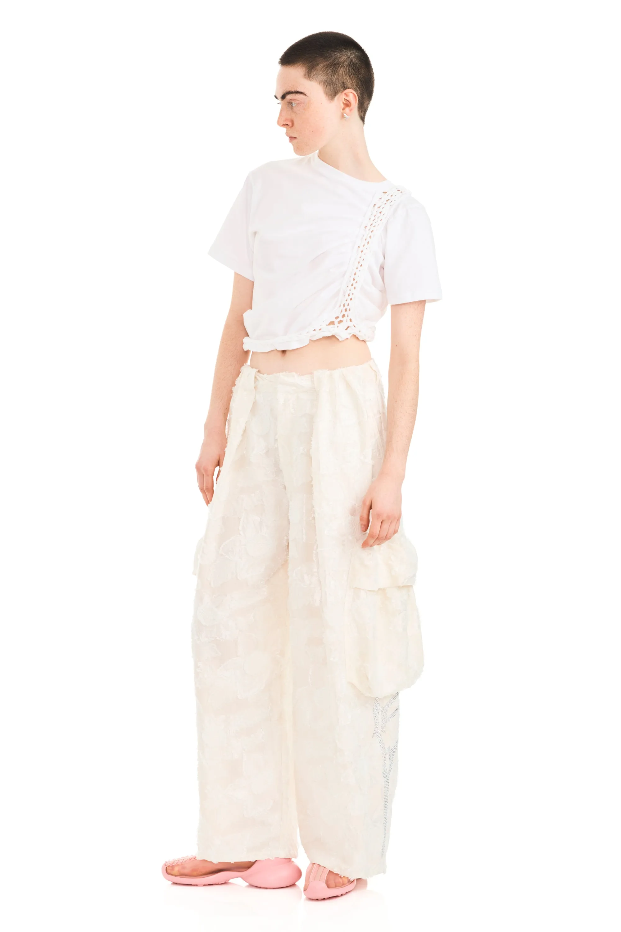 WHITE WINGS RHINESTONE PLEATED CARGO PANT sold by Collina Strada product image thumbnail 2