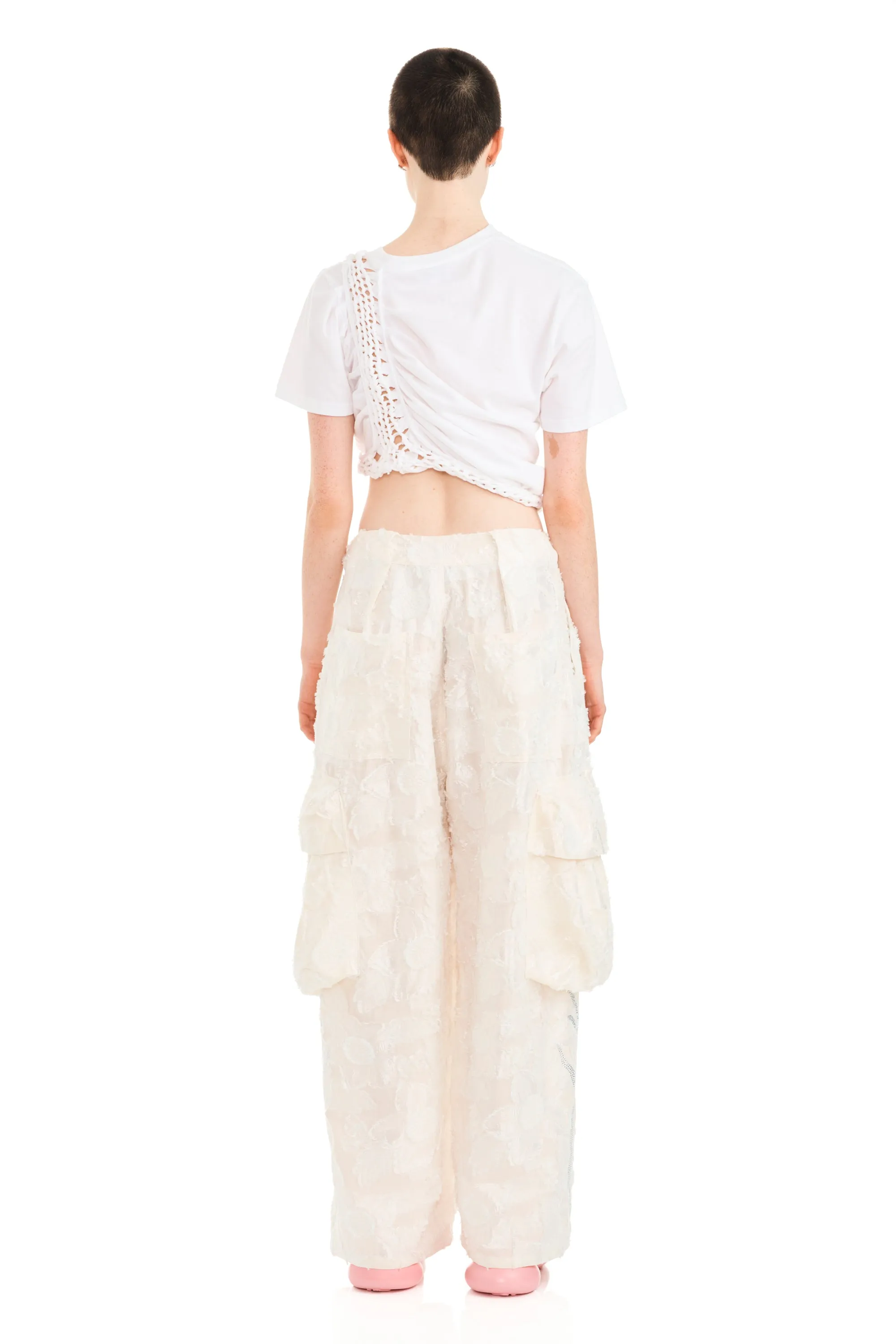 WHITE WINGS RHINESTONE PLEATED CARGO PANT sold by Collina Strada product image thumbnail 5
