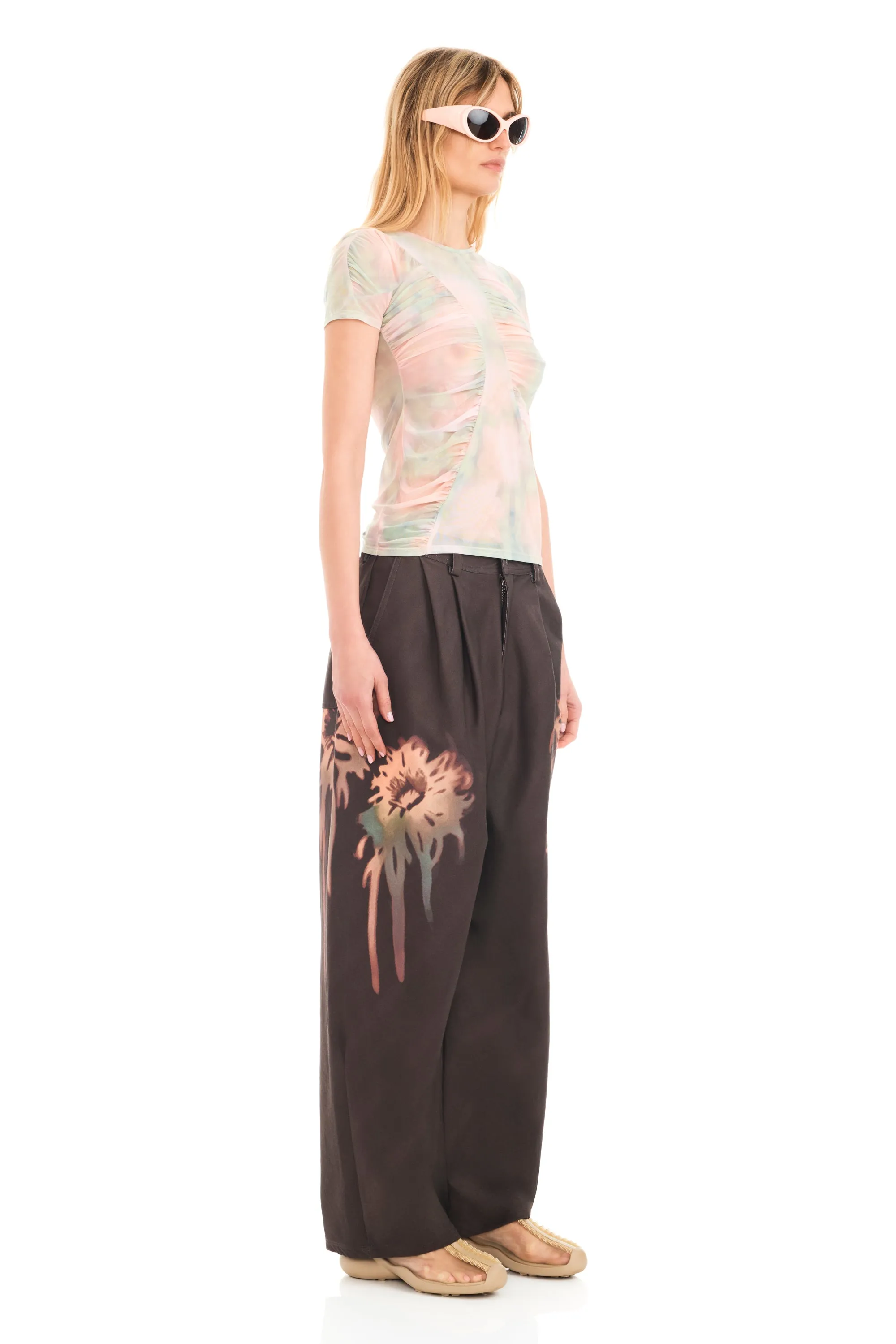 WASHED DAISY PLAID SERPENTINE S/S TOP sold by Collina Strada product image thumbnail 2