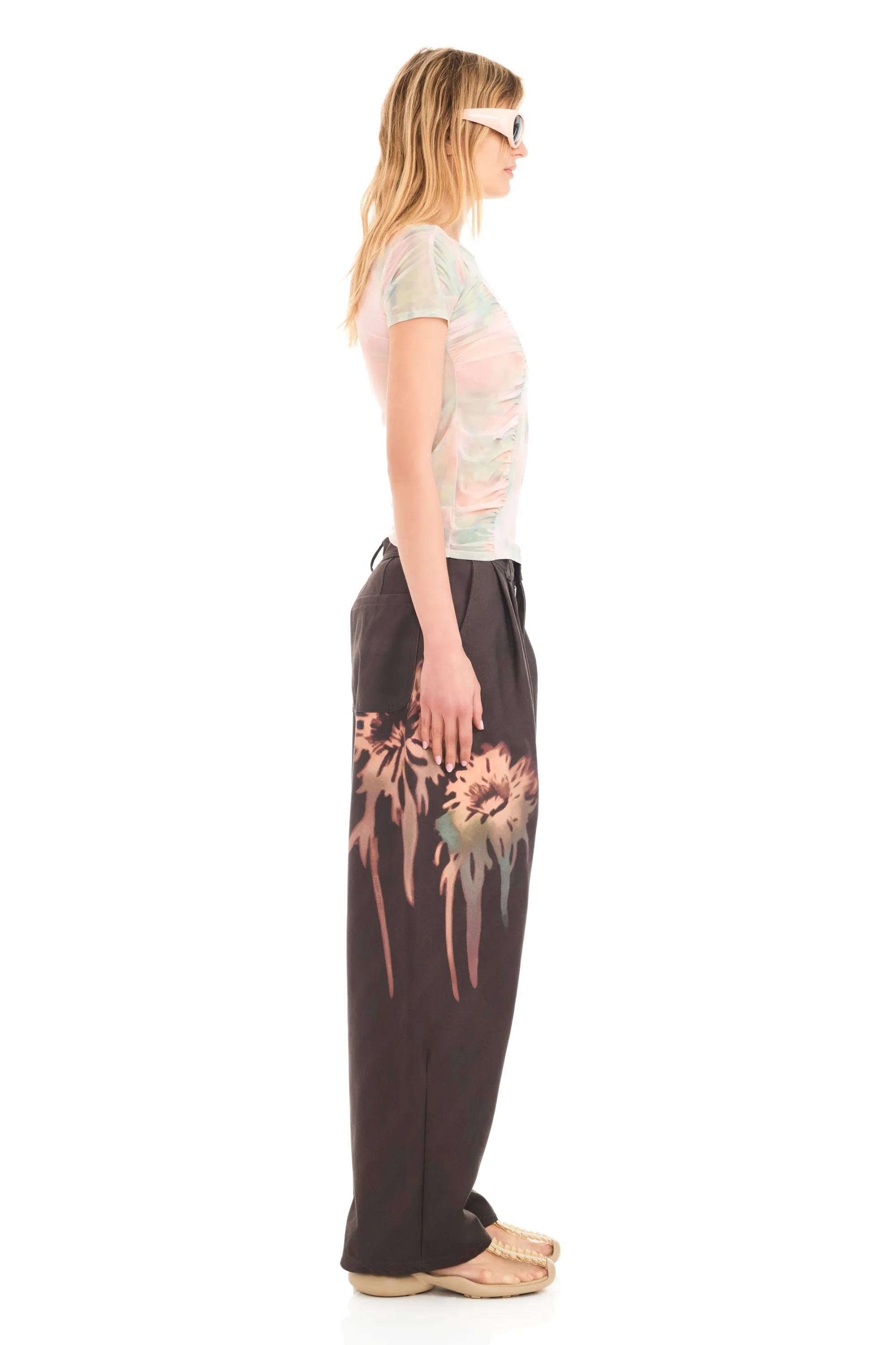 WASHED DAISY PLAID SERPENTINE S/S TOP sold by Collina Strada product image thumbnail 3