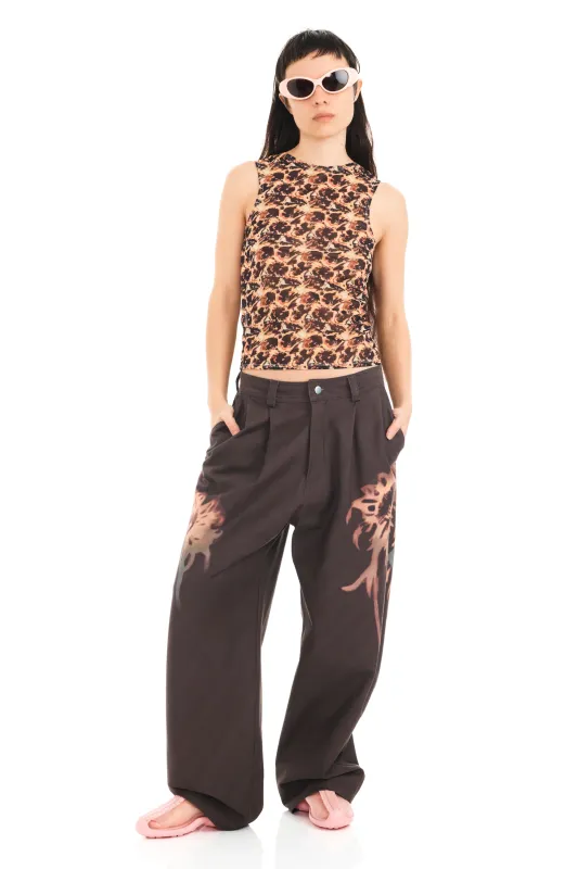 LEOPARD PEONY DACHI CARDIO TANK sold by Collina Strada