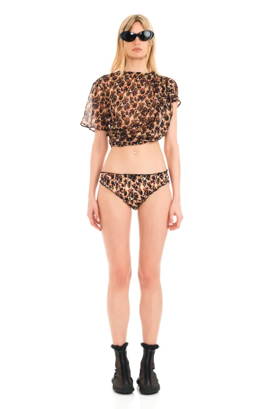 LEOPARD PEONY MAGNOLIA PANTY sold by Collina Strada