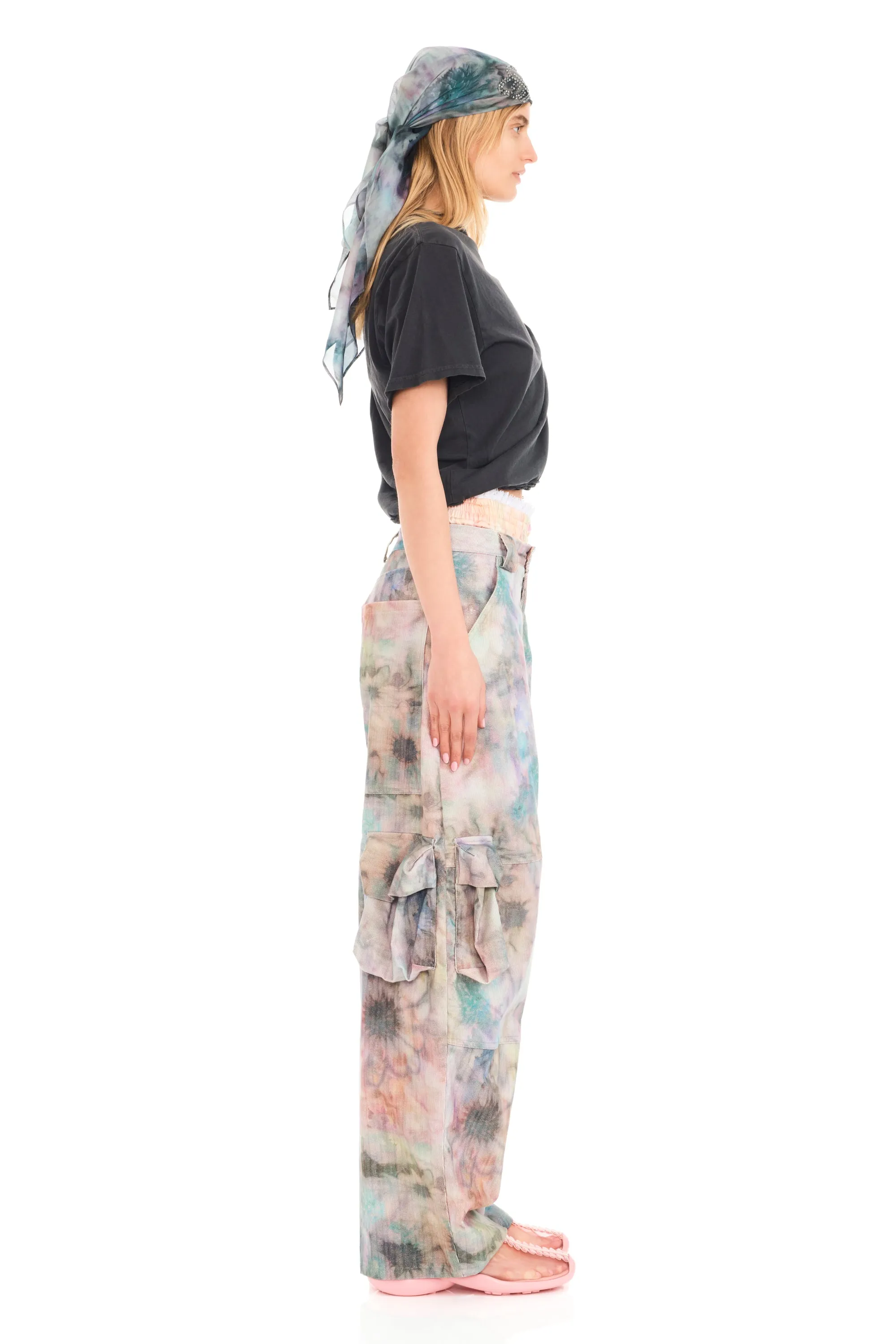 STAINED FLORAL LAWN CARGO PANT sold by Collina Strada product image thumbnail 4