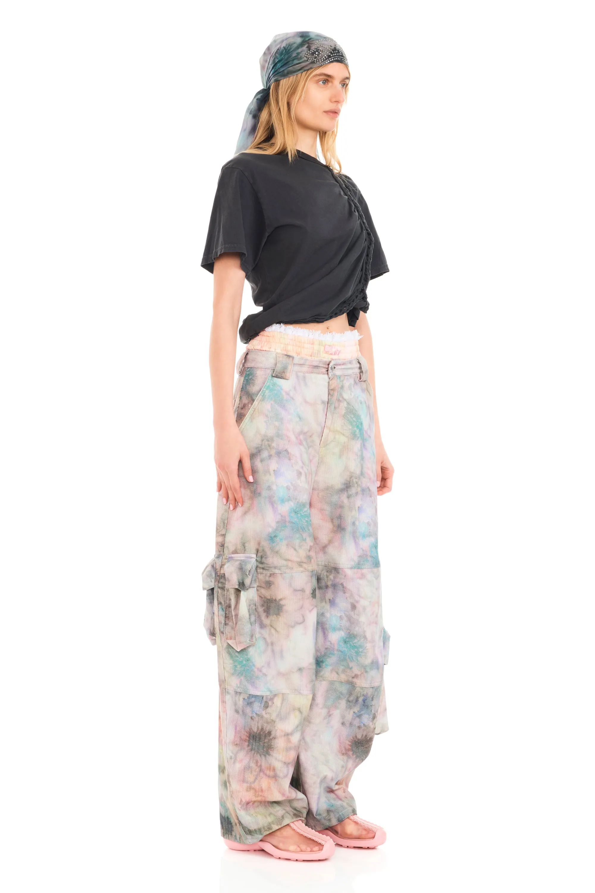 STAINED FLORAL LAWN CARGO PANT sold by Collina Strada product image thumbnail 3