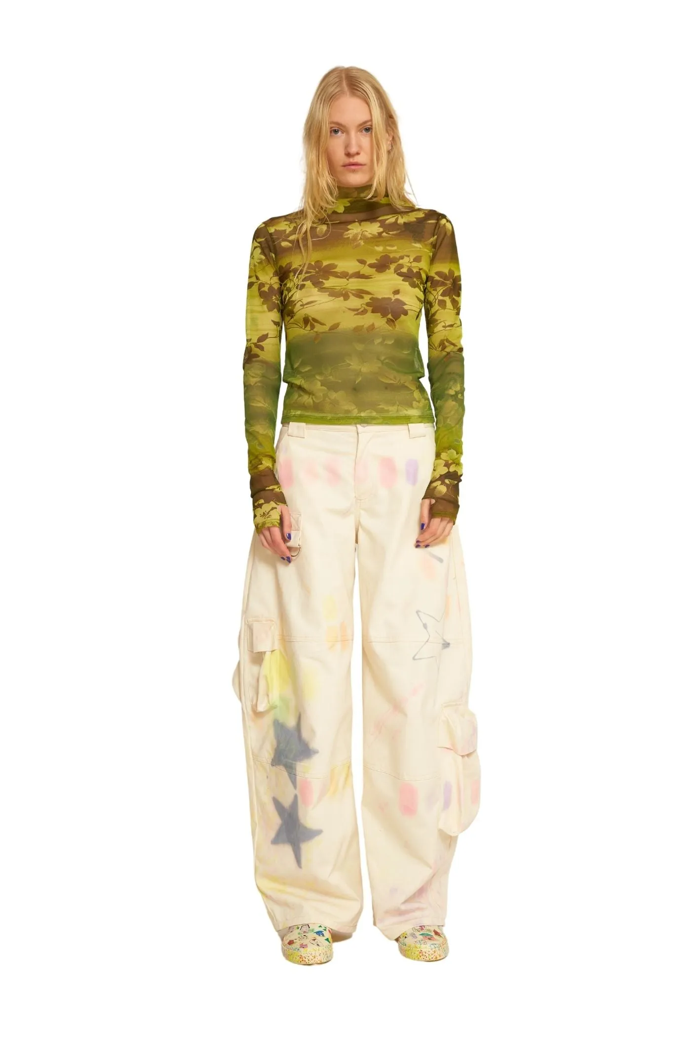 STAR BURST LAWN CARGO PANT sold by Collina Strada