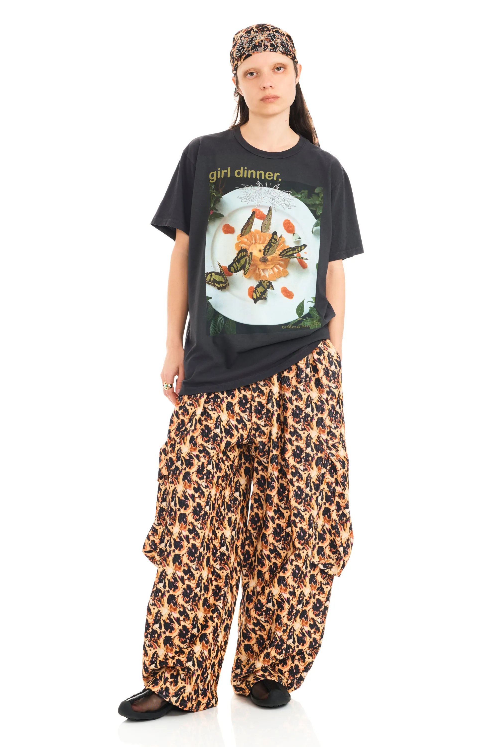 LEOPARD PEONY PLEATED CARGO PANT sold by Collina Strada product image thumbnail 2