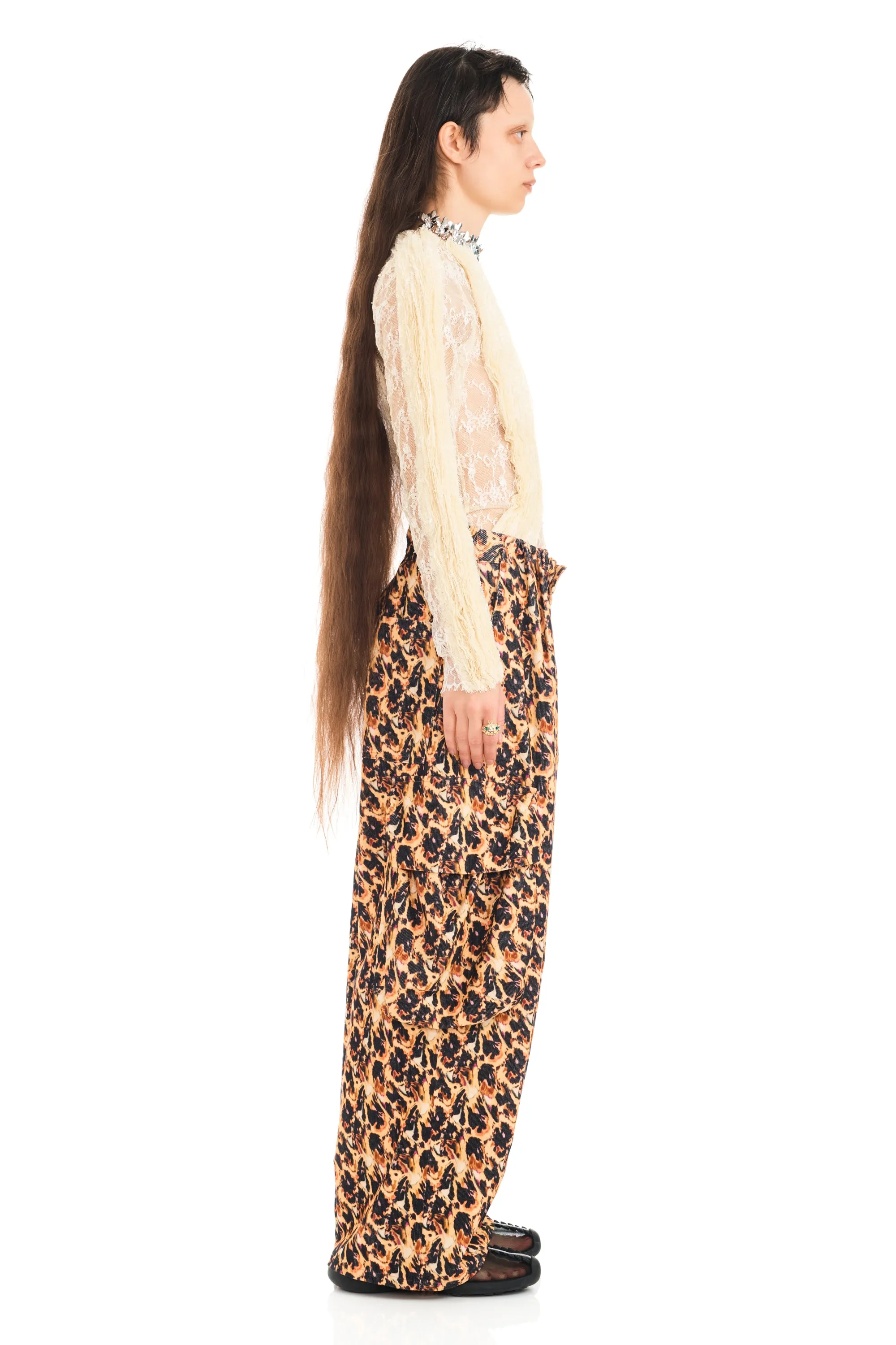 LEOPARD PEONY PLEATED CARGO PANT sold by Collina Strada product image thumbnail 4