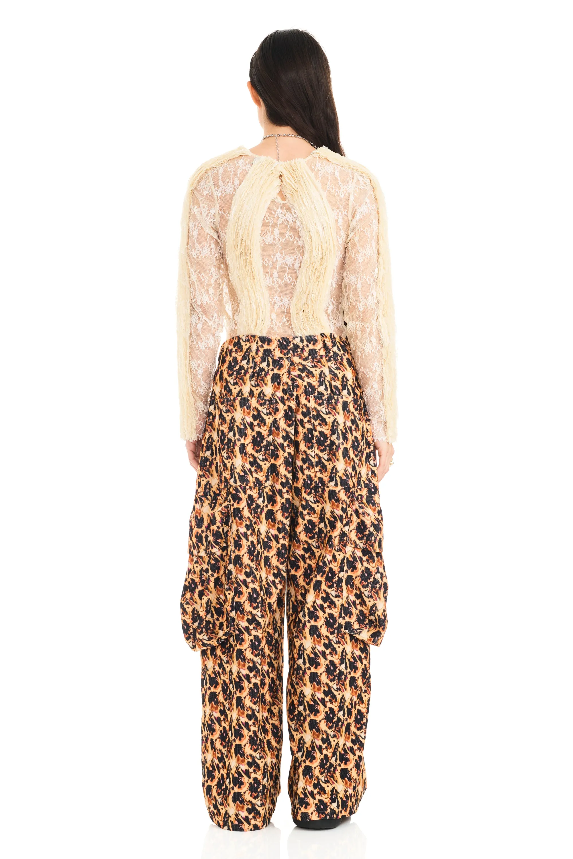 LEOPARD PEONY PLEATED CARGO PANT sold by Collina Strada product image thumbnail 5