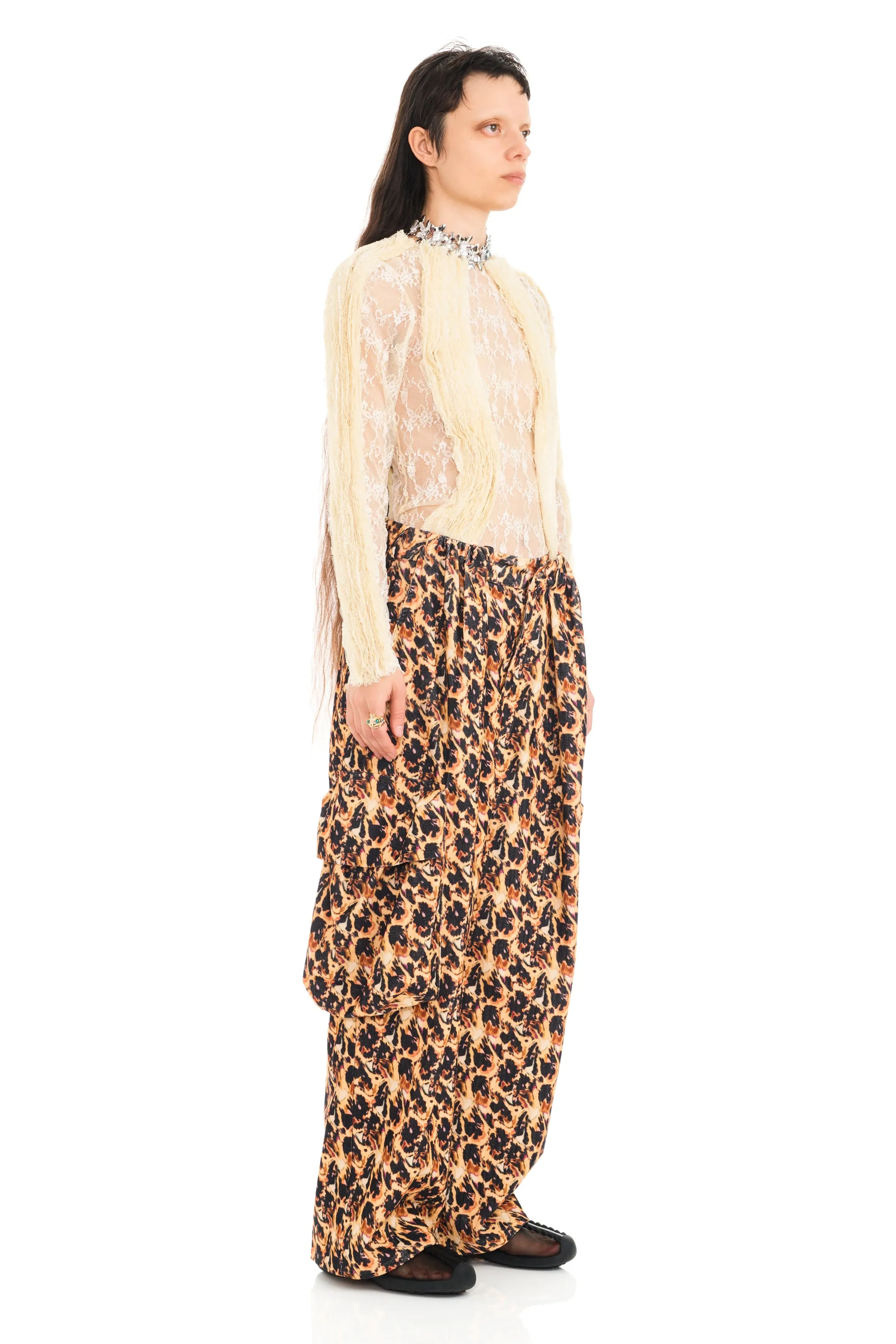 LEOPARD PEONY PLEATED CARGO PANT sold by Collina Strada product image thumbnail 3