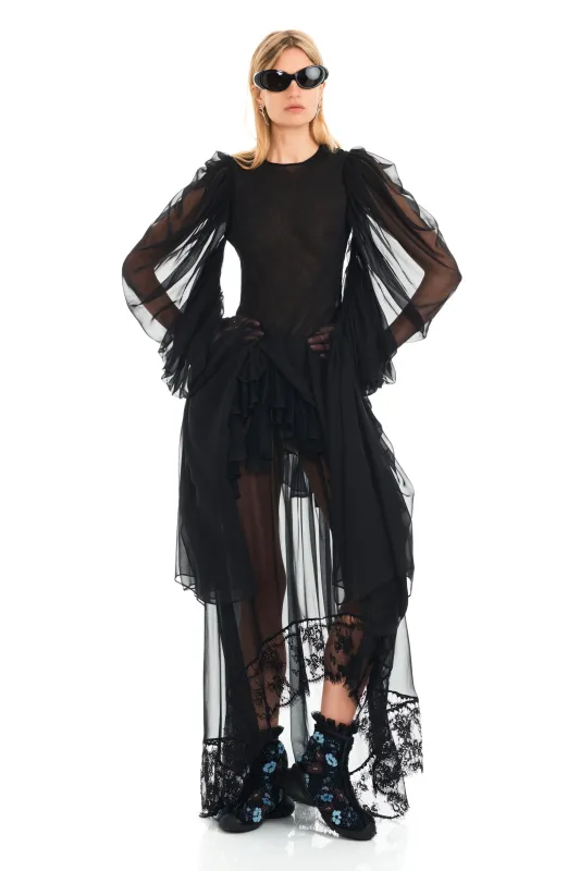 BLACK SIMONE ANGELICA DRESS sold by Collina Strada