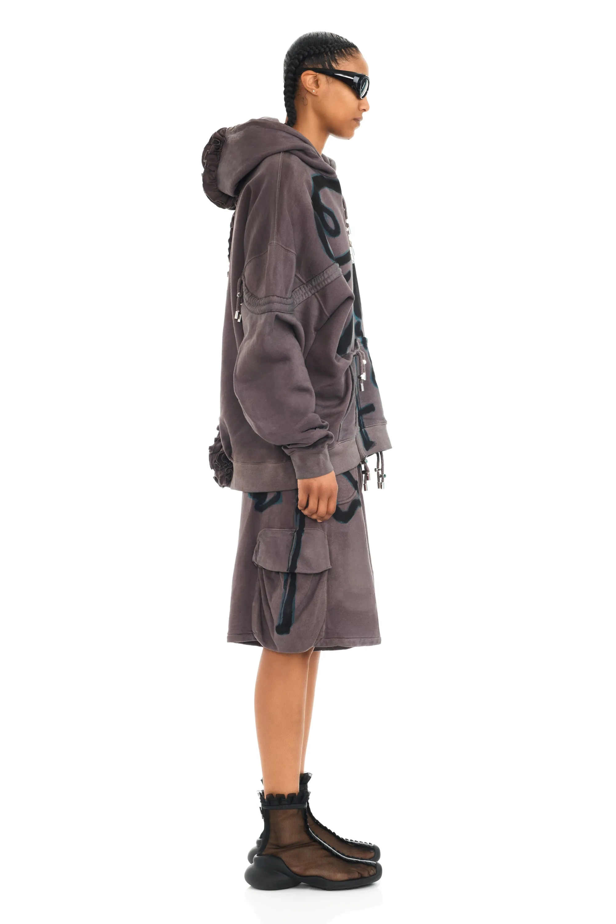 CHARCOAL FLOWER BURST HOODIE sold by Collina Strada product image thumbnail 3