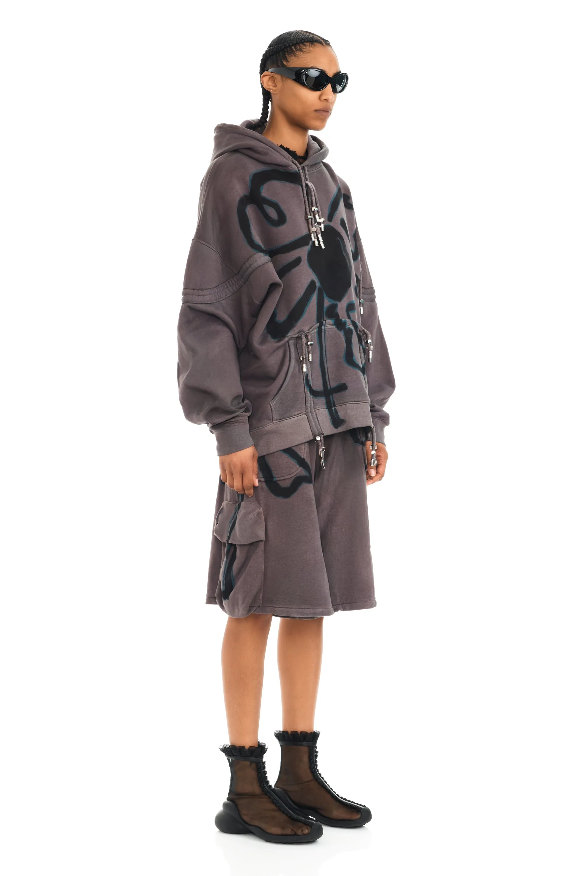 CHARCOAL FLOWER BURST HOODIE sold by Collina Strada product image thumbnail 2