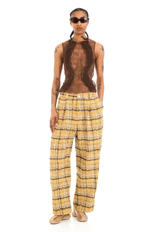 SUNFLOWER PLAID CATCHFLY PANT sold by Collina Strada