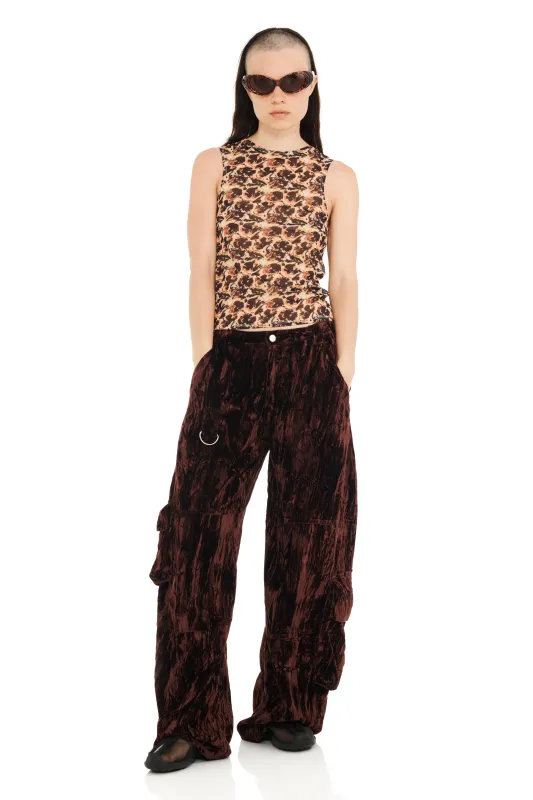 EARTH VELVET LAWN CARGO PANT made by Collina Strada