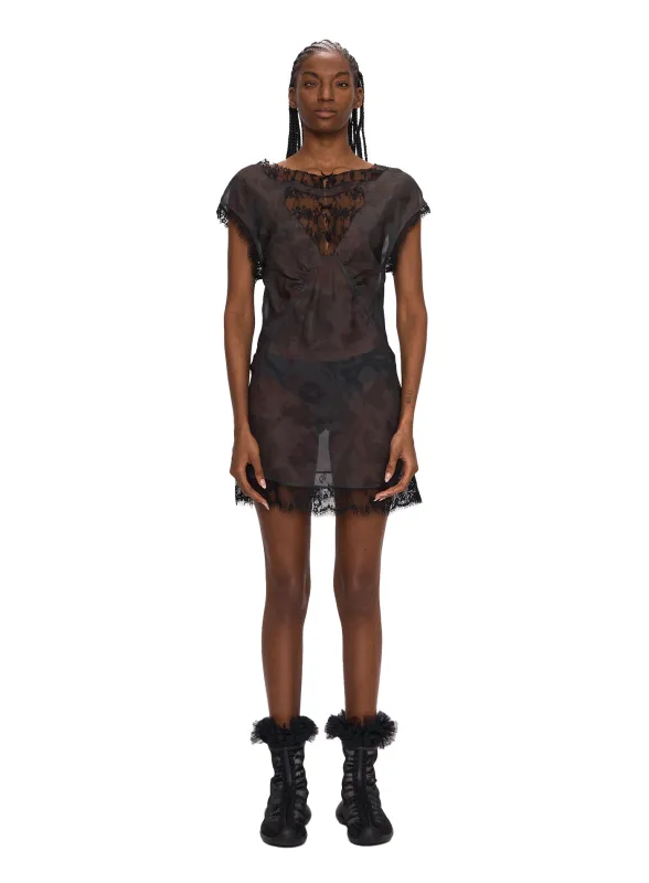 BLACK WATERCOLOR ROSES WATERLILY MINI DRESS sold by Collina Strada