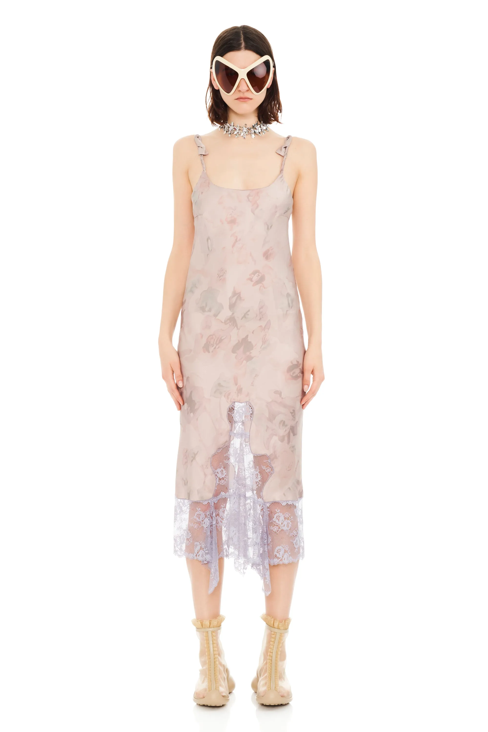 BEIGE WATERCOLOR ROSES CYPRESS DRESS sold by Collina Strada