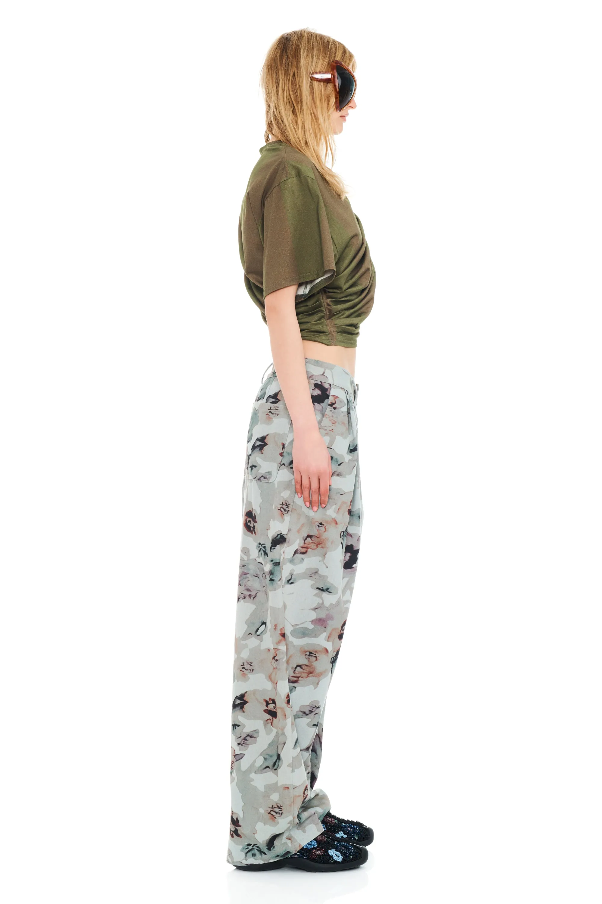 BEIGE WATERCOLOR ROSES CATCHFLY PANT sold by Collina Strada product image thumbnail 4