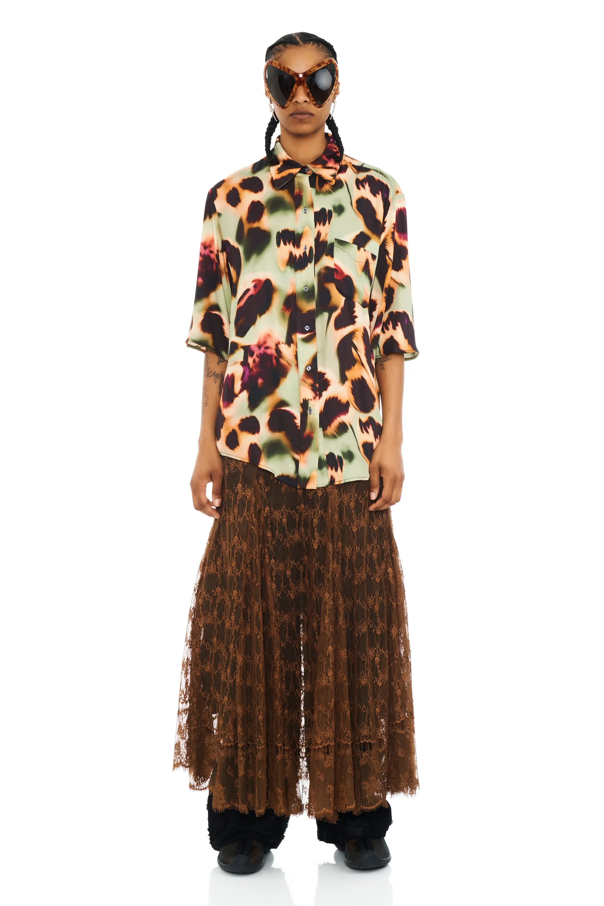 DRIPPY LEOPARD SUNNY BUTTON UP sold by Collina Strada