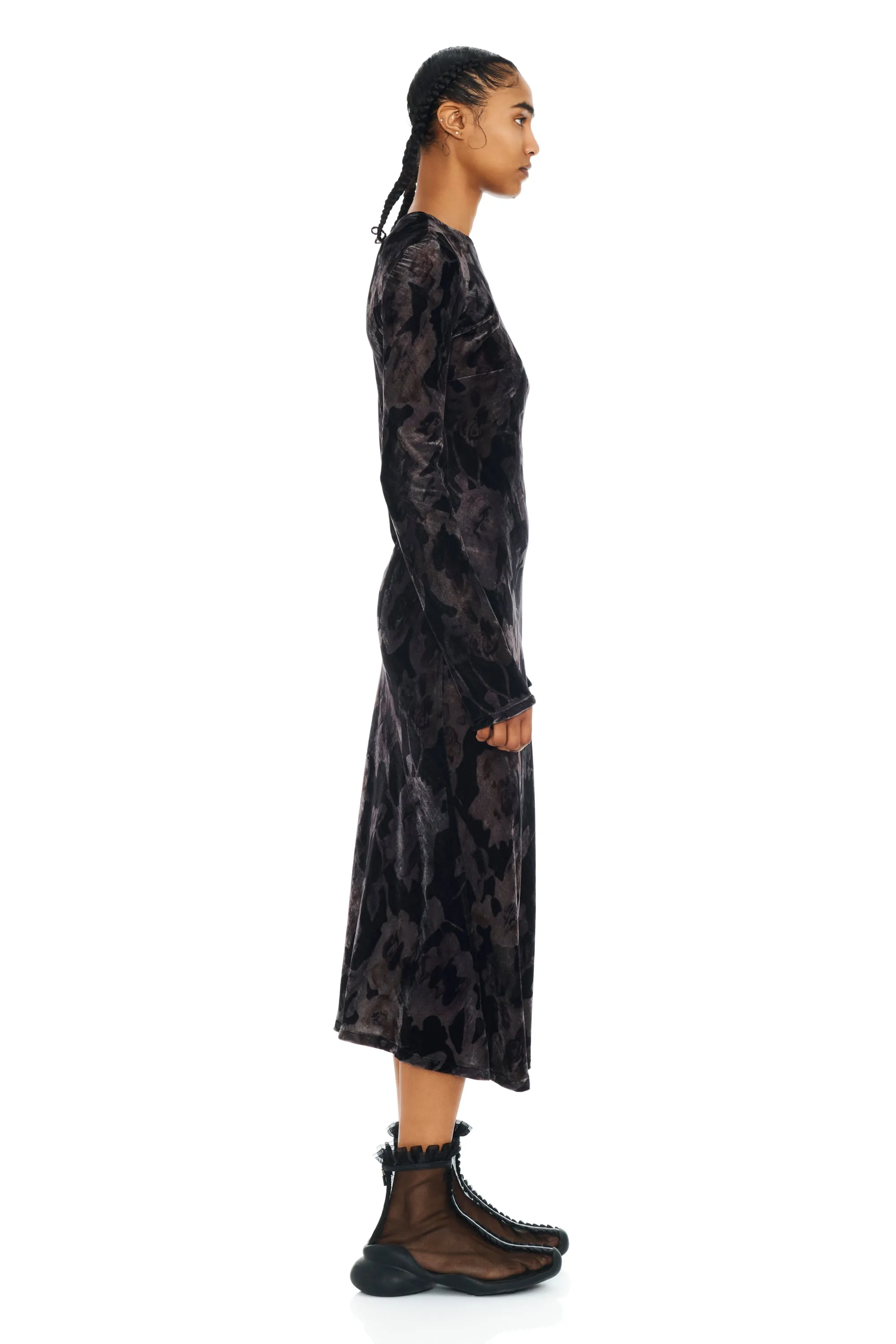 BLACK WATERCOLOR ROSES YURI DRESS sold by Collina Strada product image thumbnail 3