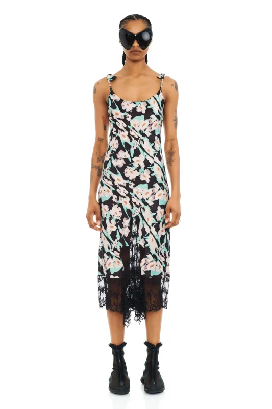 BLACK PAINTED DAISY CYPRESS DRESS made by Collina Strada