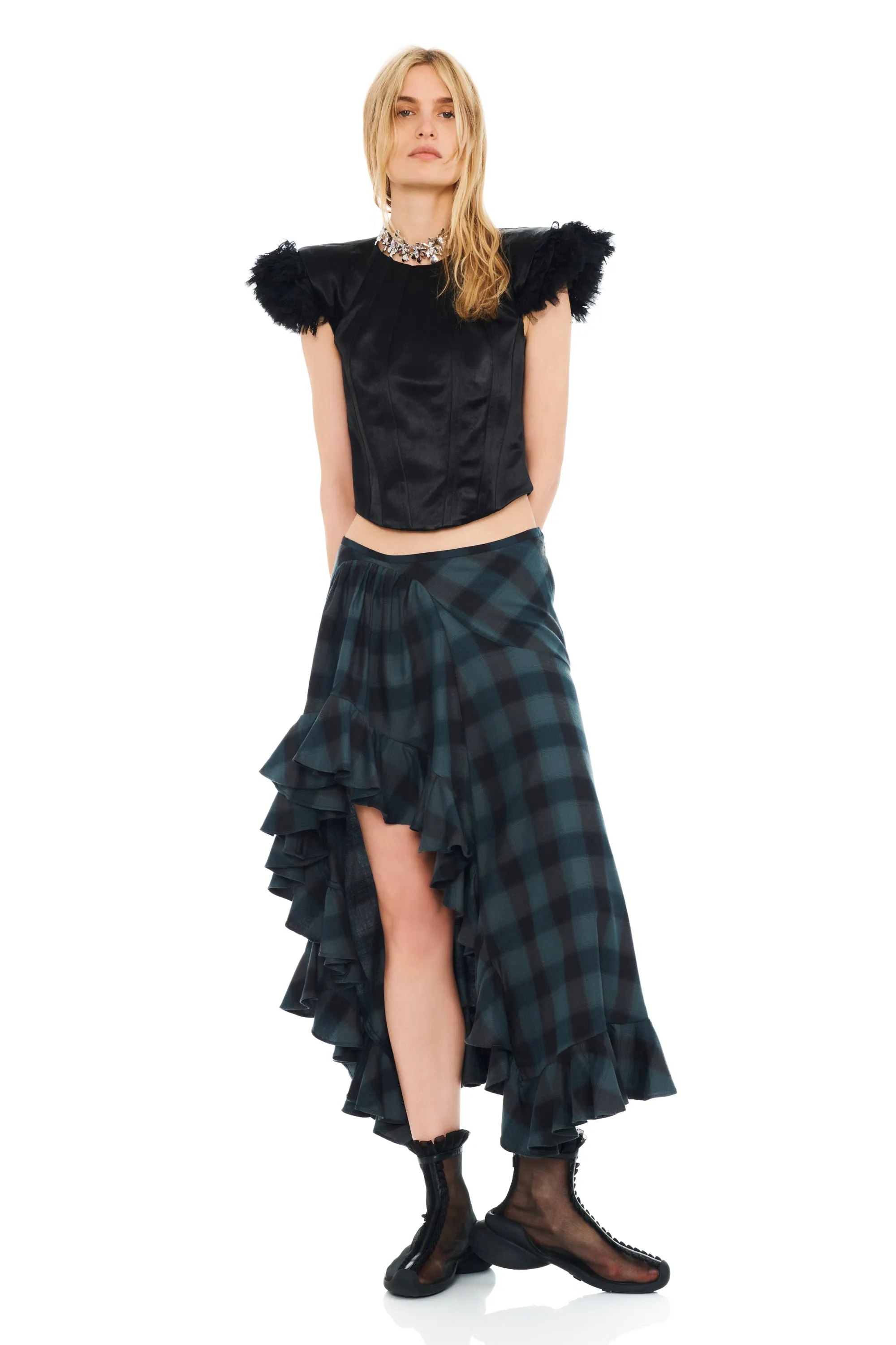 SEA PINE PLAID FLORIST SKIRT sold by Collina Strada