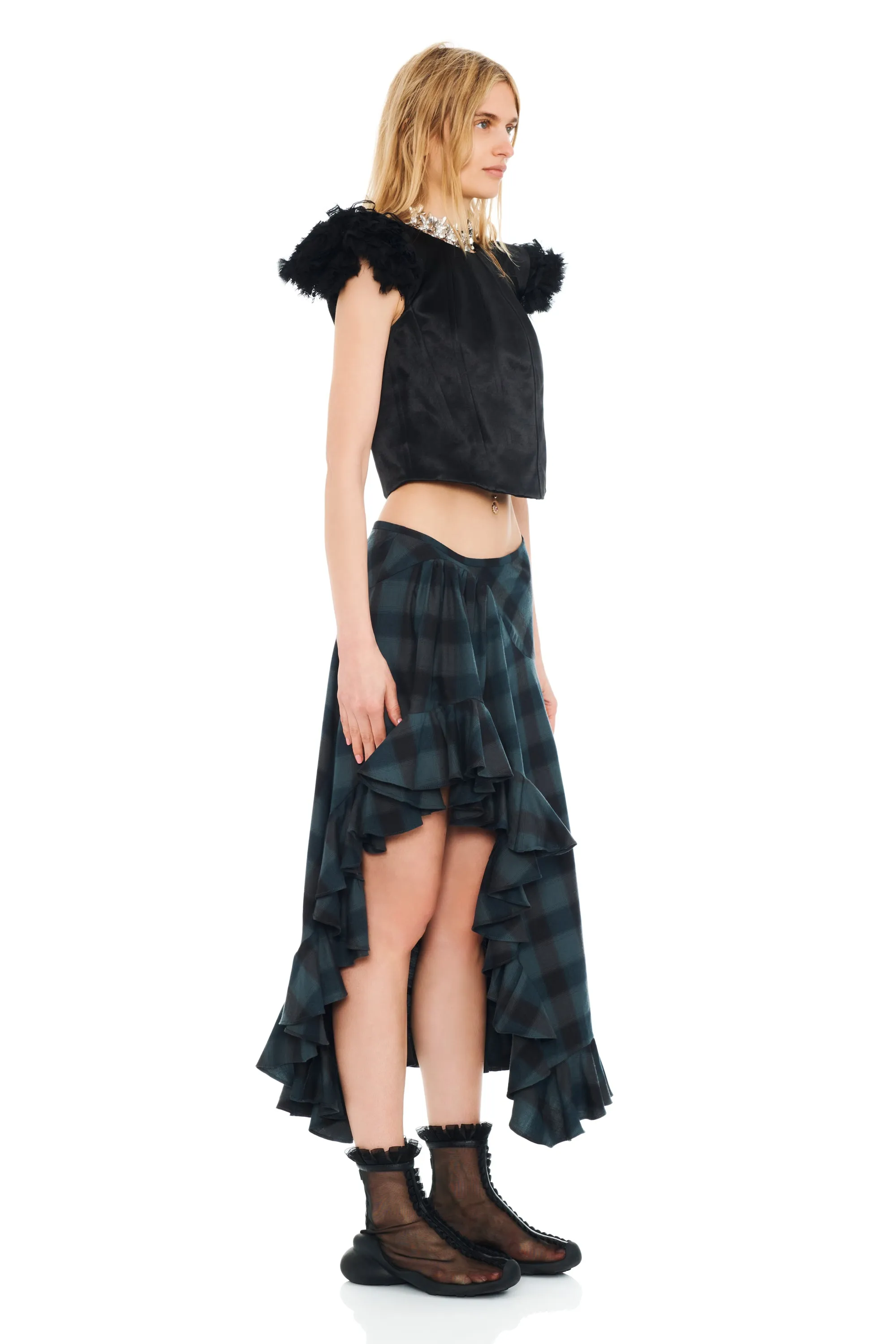 SEA PINE PLAID FLORIST SKIRT sold by Collina Strada product image thumbnail 3