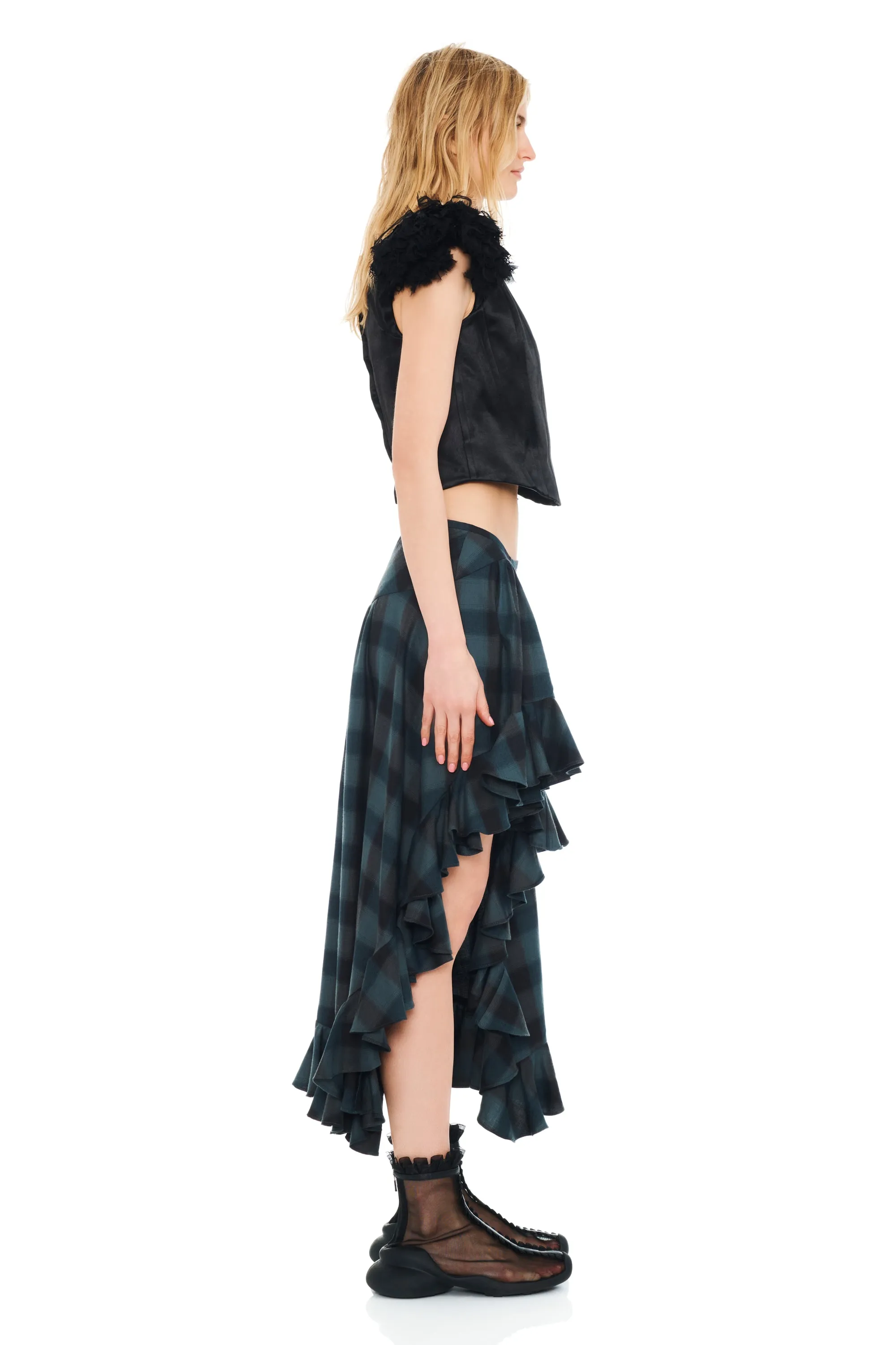 SEA PINE PLAID FLORIST SKIRT sold by Collina Strada product image thumbnail 4