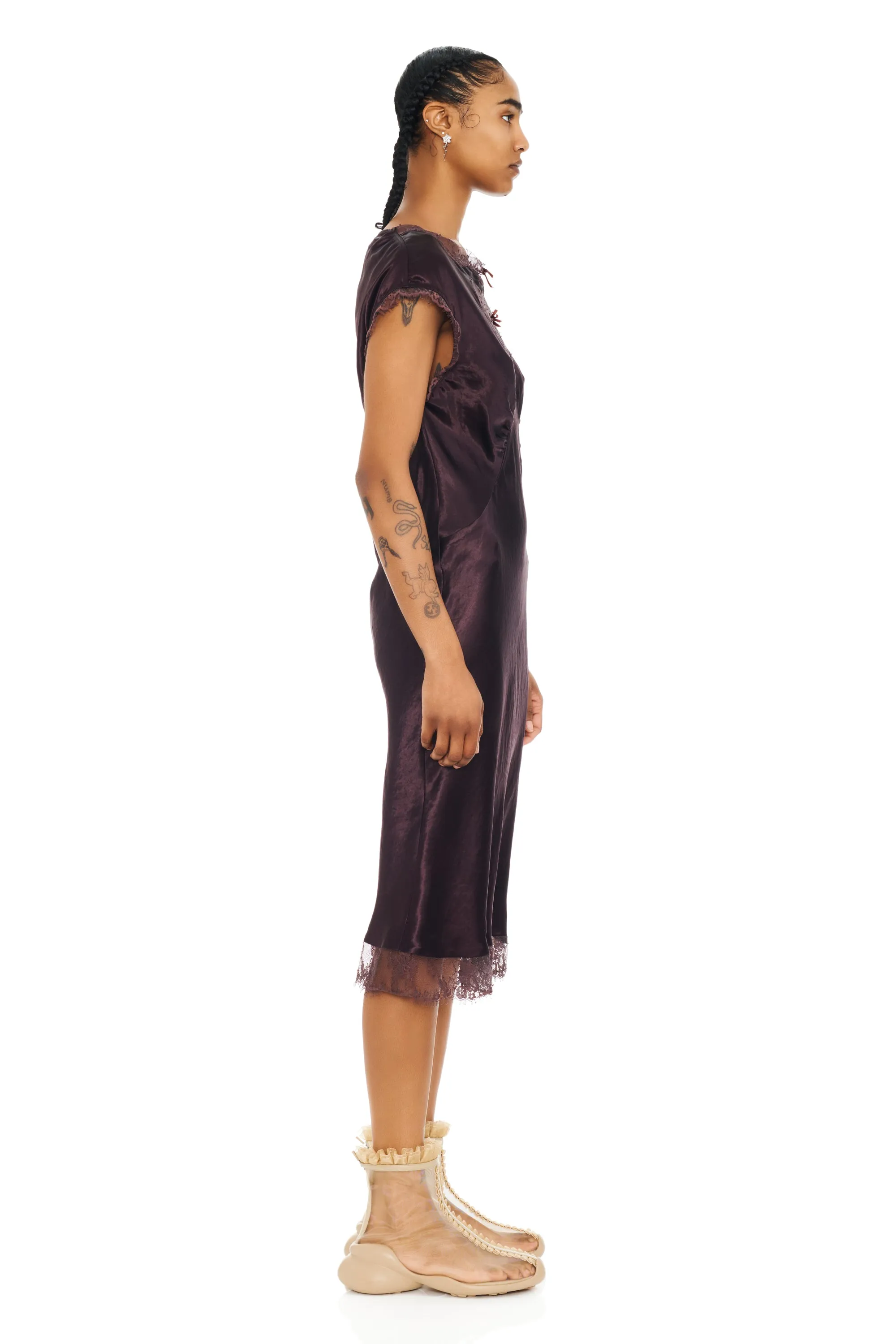 CHOCOLATE WATERLILY MIDI DRESS sold by Collina Strada product image thumbnail 4