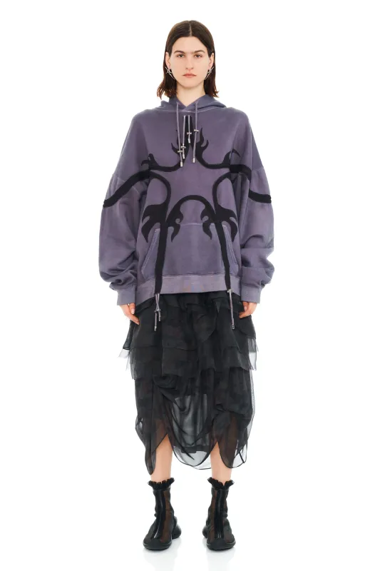 CHARCOAL FLAMES STAR HOODIE sold by Collina Strada