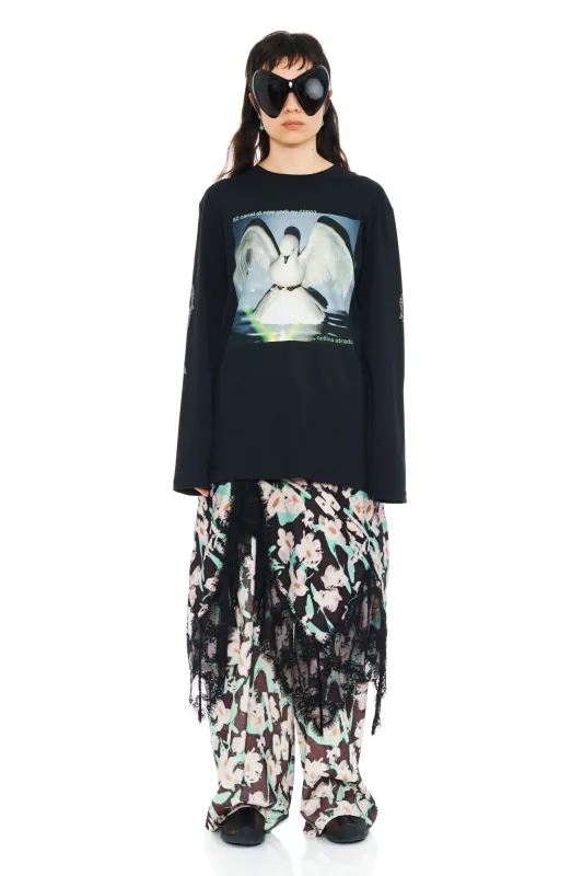 52 CANAL L/S RHINESTONE GRAPHIC TEE made by Collina Strada