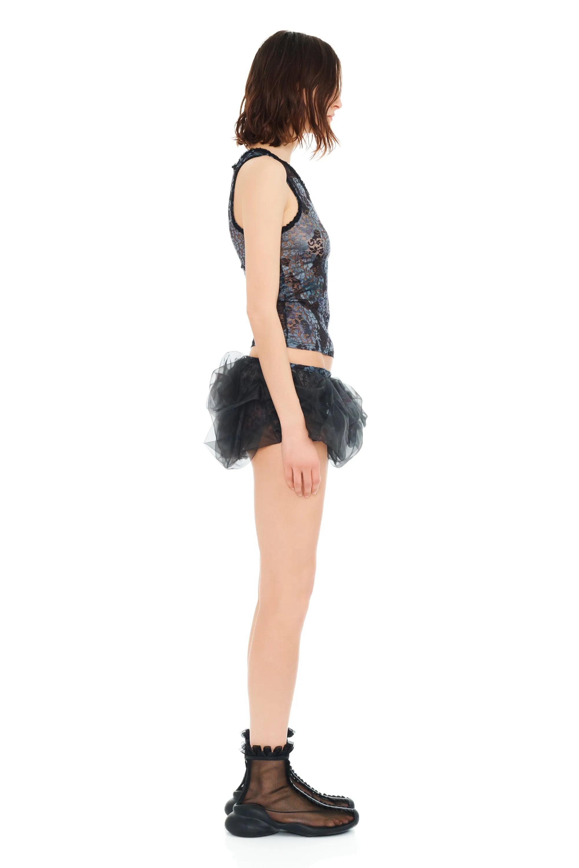 BLACK WATERCOLOR ROSES LACE DACHI TOP sold by Collina Strada product image thumbnail 4