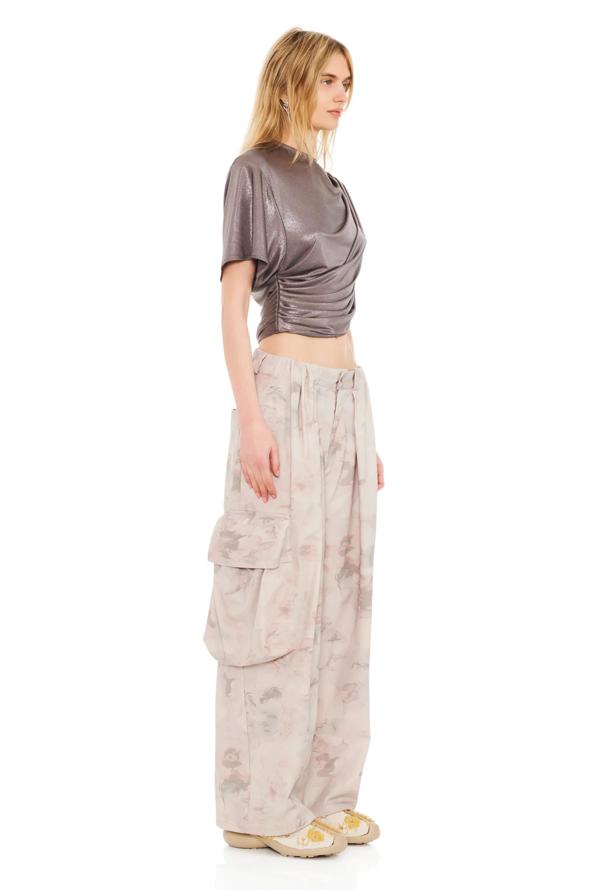 SILVER LAME EVA DRAPED TOP sold by Collina Strada product image thumbnail 2