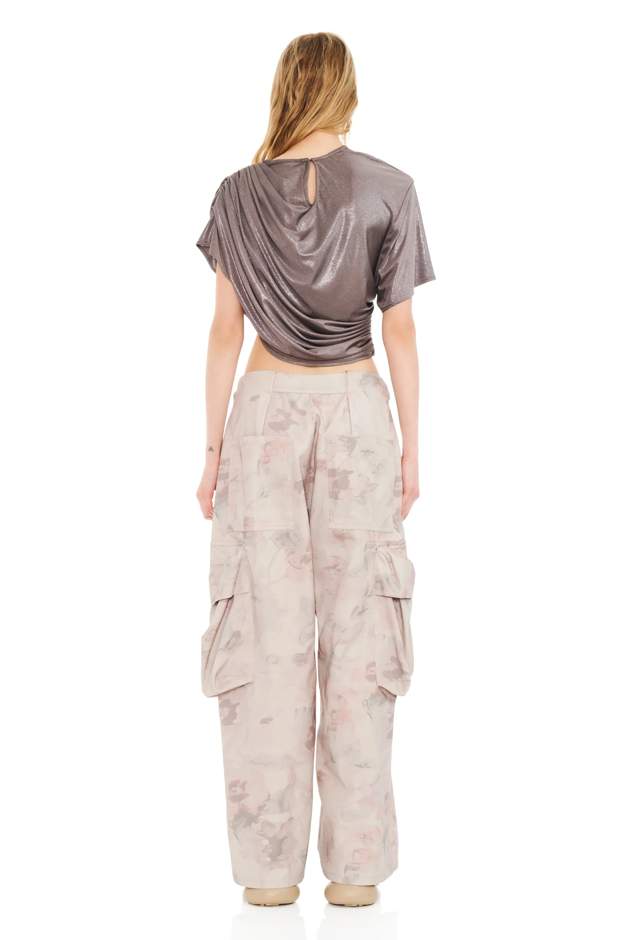 SILVER LAME EVA DRAPED TOP sold by Collina Strada product image thumbnail 4