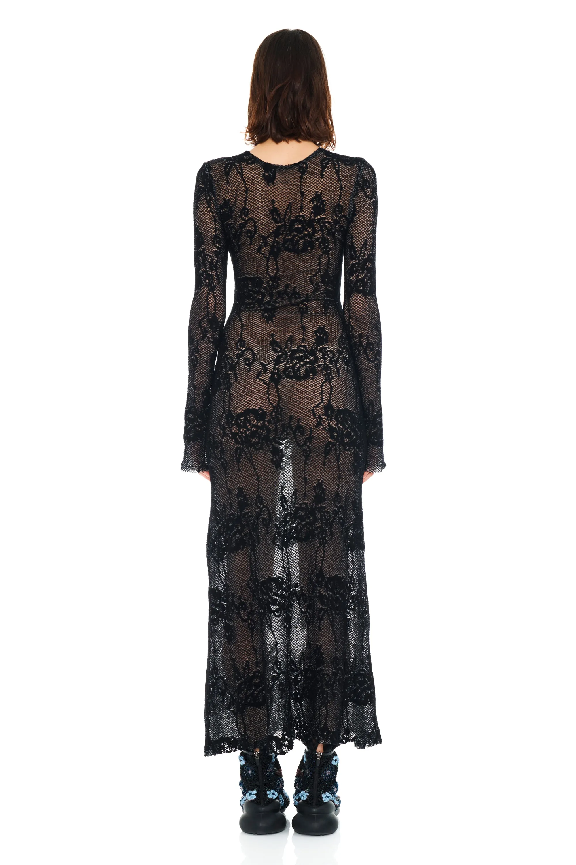 BLACK KNIT LACE YURI DRESS sold by Collina Strada product image thumbnail 5