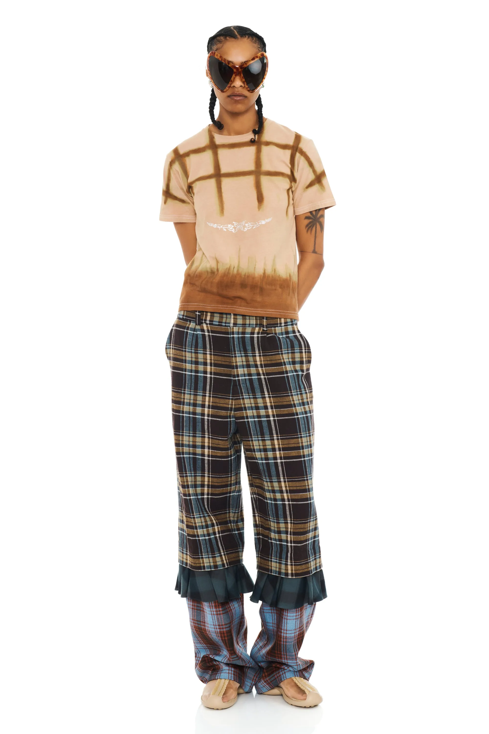 CAMEL PLAID PAINTED RHINESTONE TEE sold by Collina Strada product image thumbnail 2