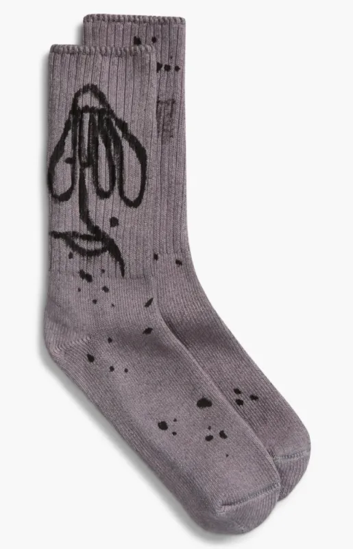 CHARCOAL DAISY SOCKS made by Collina Strada